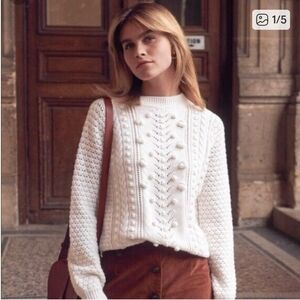 Sezane Rob Jumper Ecru 100% Wool